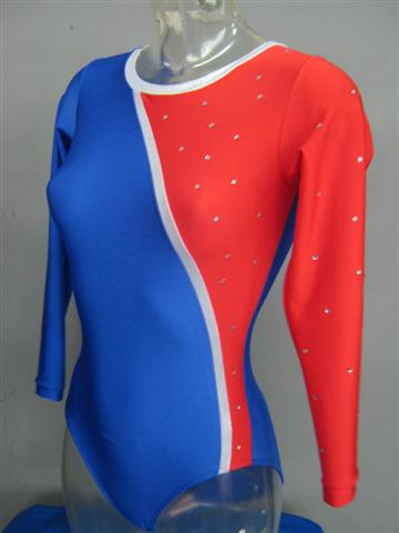 Body blu con inserto rosso